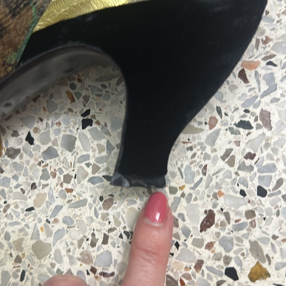 Escada vintage velvet bow back slingback heels pink purple multi 7.5 AA - Picture 7 of 7